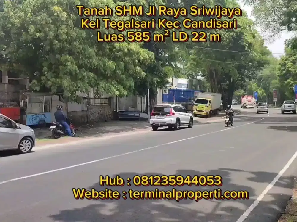 Tanah Dijual Murah  Jl Raya Sriwijaya Tegalsari  Dekat Simpang Lima Tengah Kota Semarang