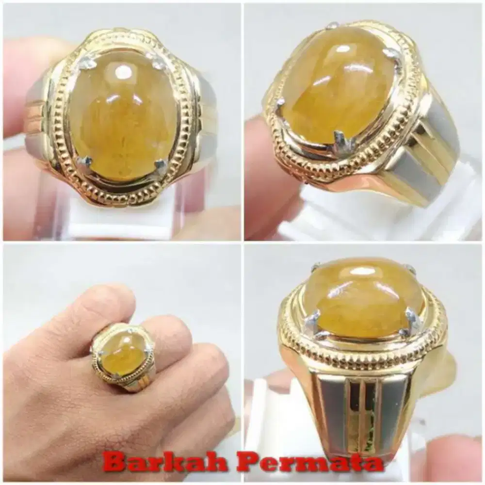 Batu cincin Sulaiman madu cristal dan batu cincin Yakult yellow asli