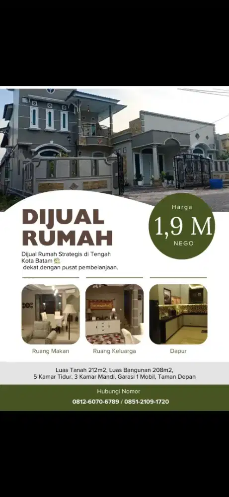 Rumah mewah Tengah kota Batam