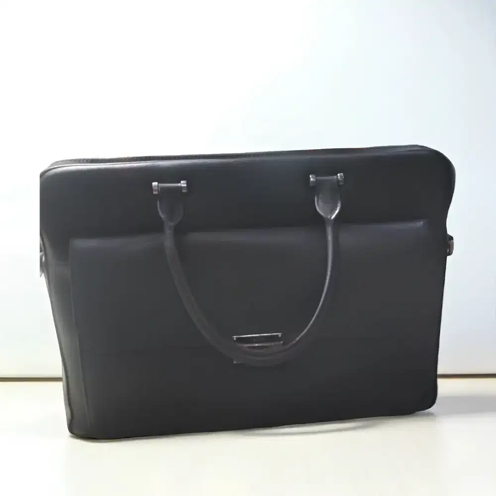 PEDRO Henry Textured Leather Briefcase - Black