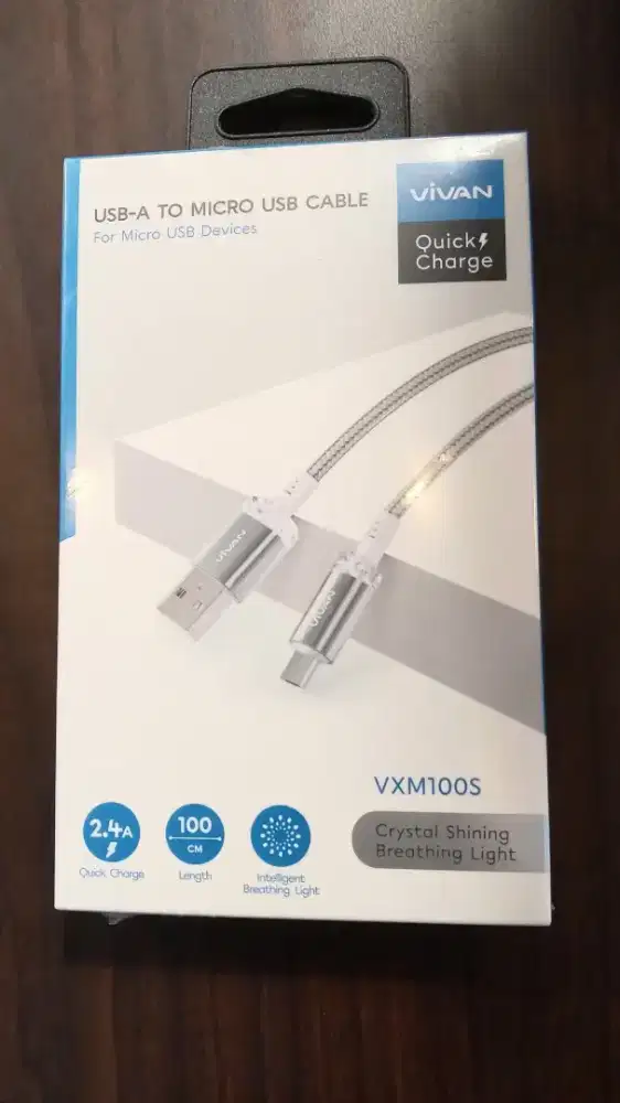 VIVAN VXM100S Kabel Data Micro USB Android 100cm Fast Charging 2.4A