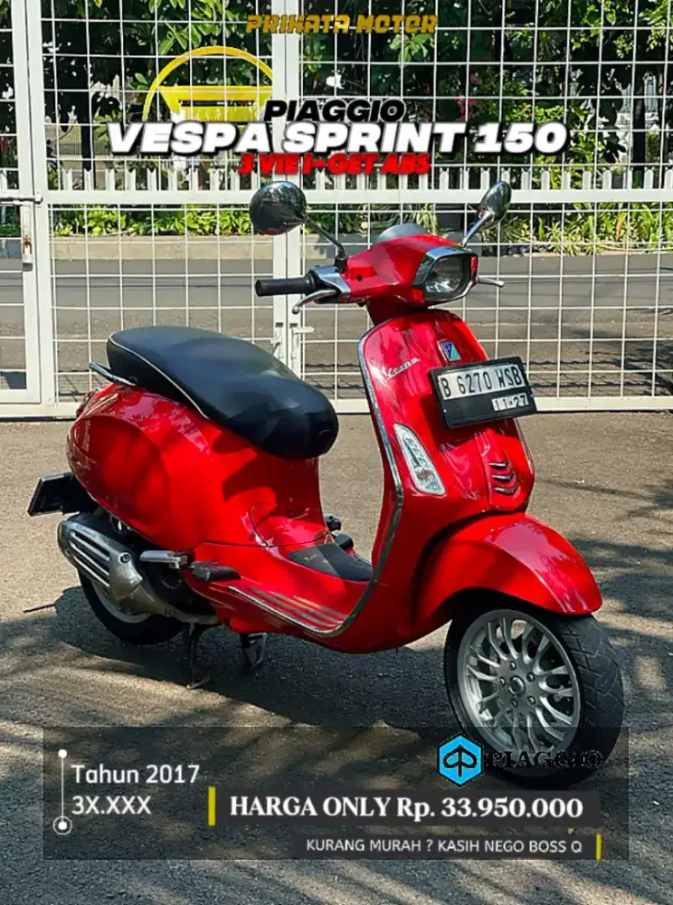 DP 4,9 Jutaan Piaggio Vespa Sprint 150 ABS I-GET 2017