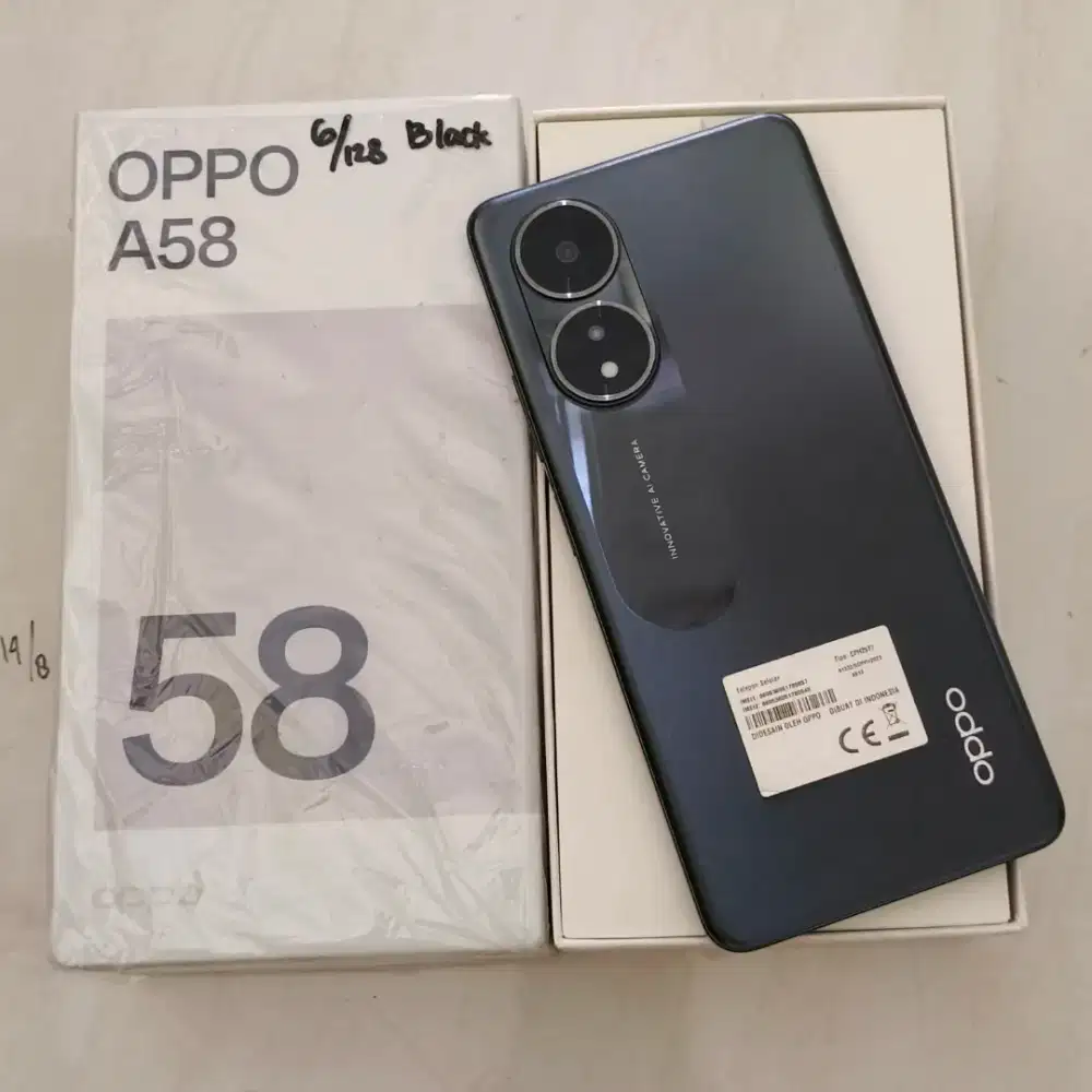 OPPO A58 6+4/128GB FULSET ORIGINAL SEGEL NORMAL JAYA TINGGAL PAKAI