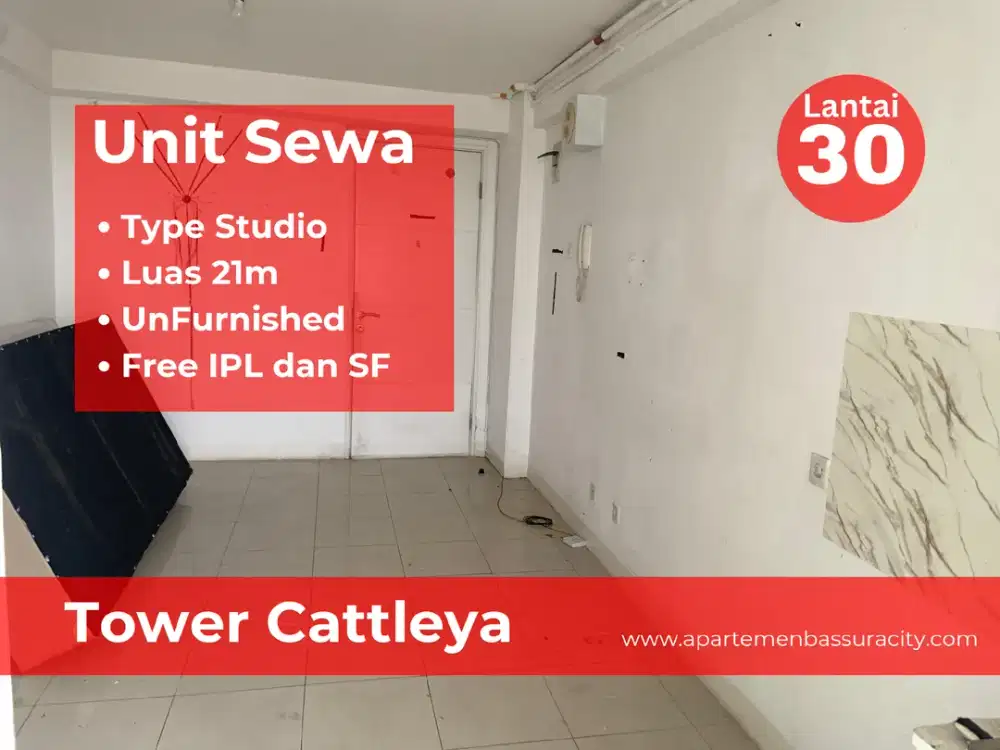 Sewa Studio kosongan atas mall apartemen Bassura City