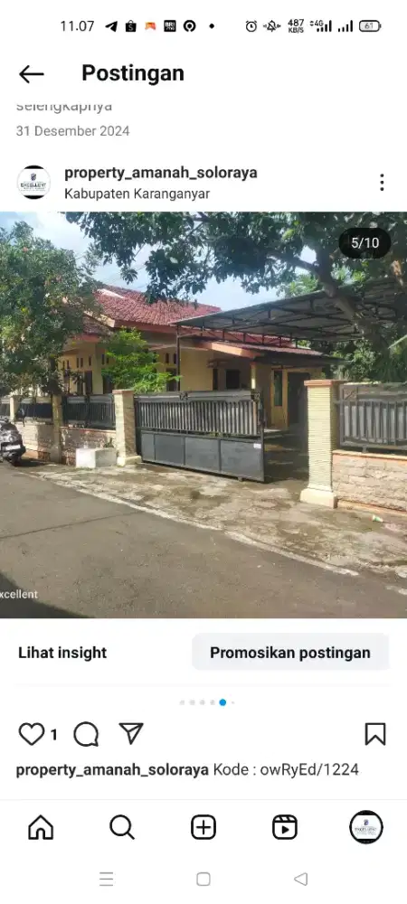 Rumah Dekat Jalan Lawu Bejen Karanganyar