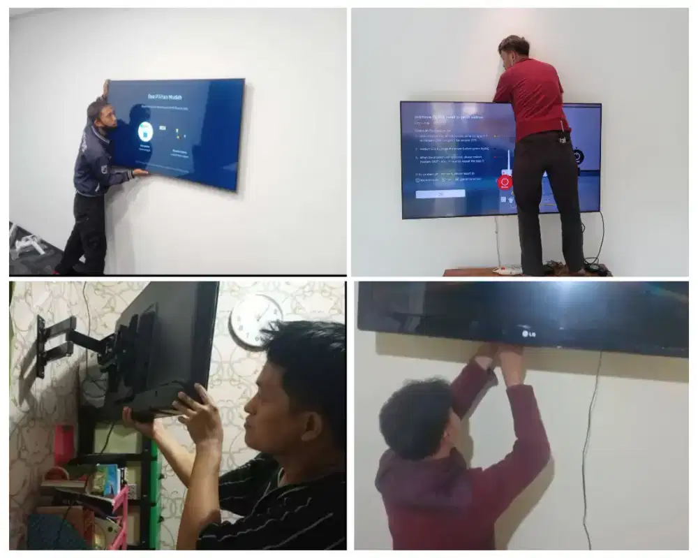 Pasangkan bracket dan Braket plus pasang terima rapih breket led tv