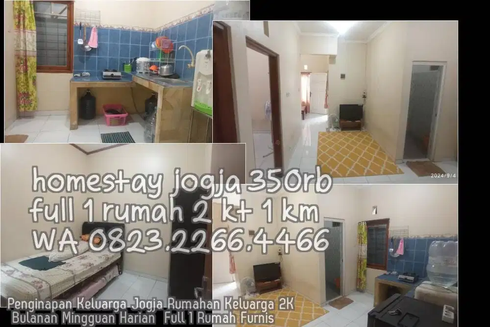 Penginapan Keluarga Jogja Rumahan Keluarga 2K Bulanan Mingguan Harian