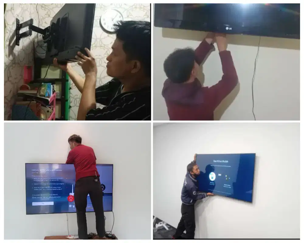 Pasangkan bracket dan Braket plus pasang terima rapih breket led tv