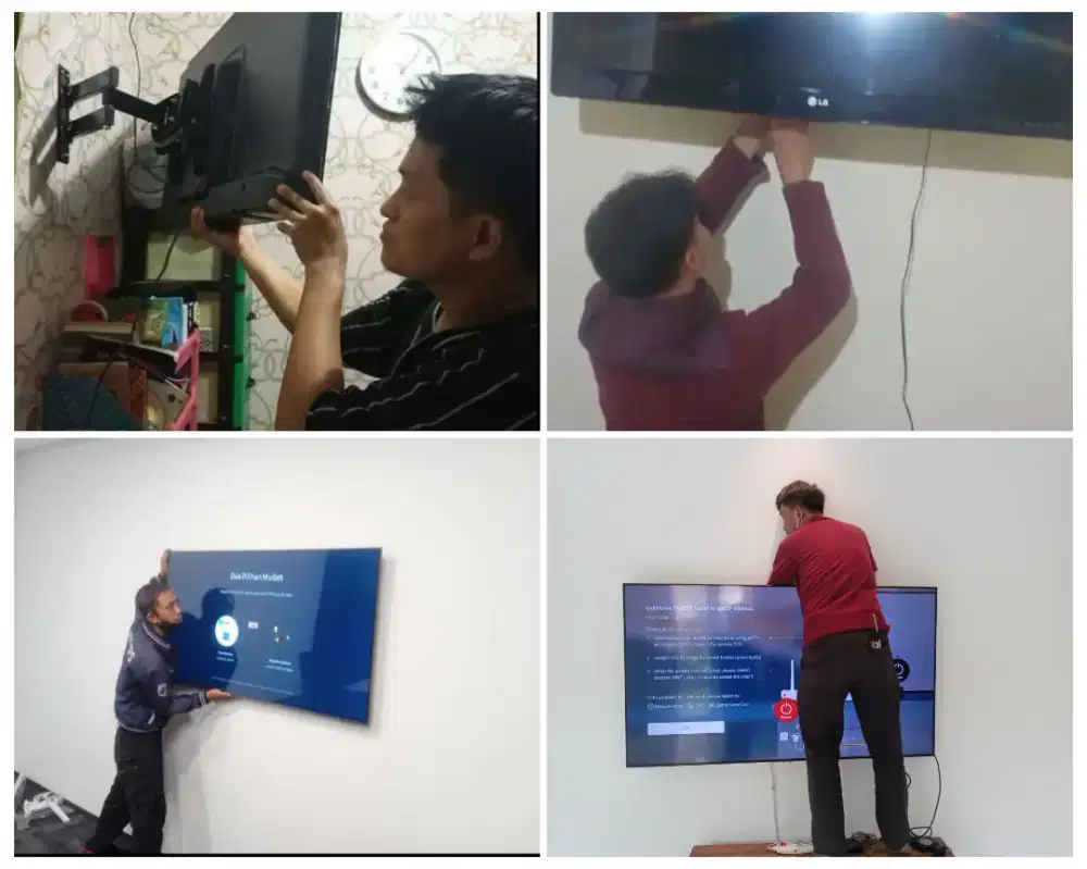 Pasangkan bracket dan Braket plus pasang terima rapih breket led tv