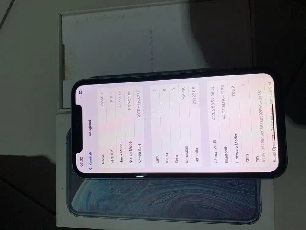 Iphone xr 256gb ex inter warna blue