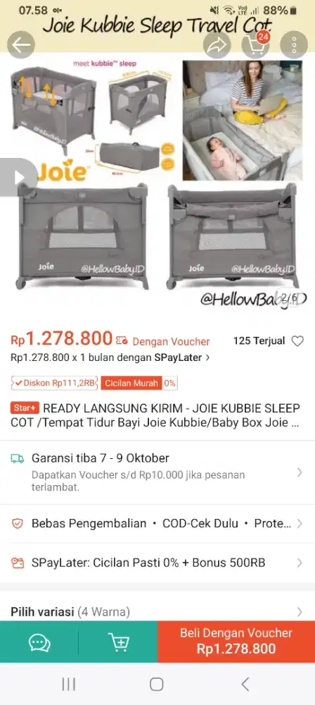 Joie kubbie sleep