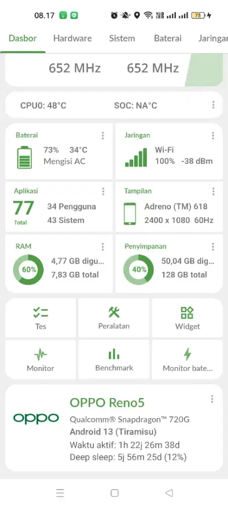 Oppo reno 5 ram 8 128