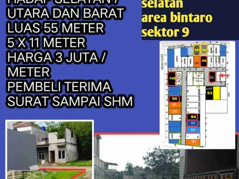 KAVLING MINIMALIS DALAM CLUsTER Di BINTARO SEKTOR 9 HARGA EKONOMIS