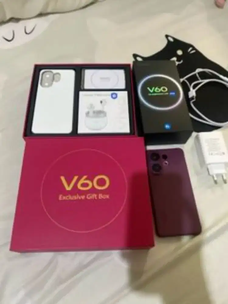 Vivo v60 maroon full set + gift set