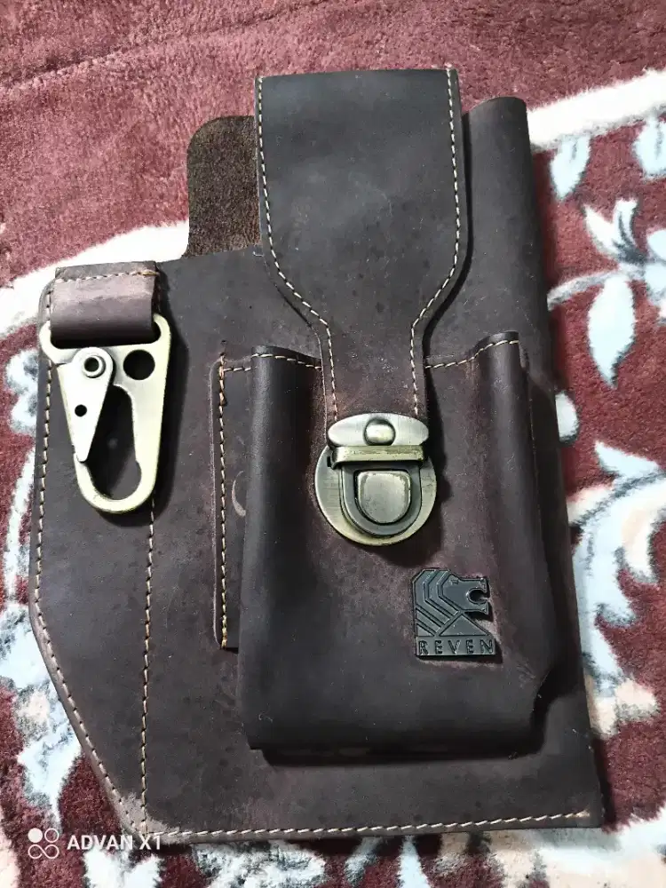 Tas Pinggang HP Pria Kulit Sapi Asli Multifungsi