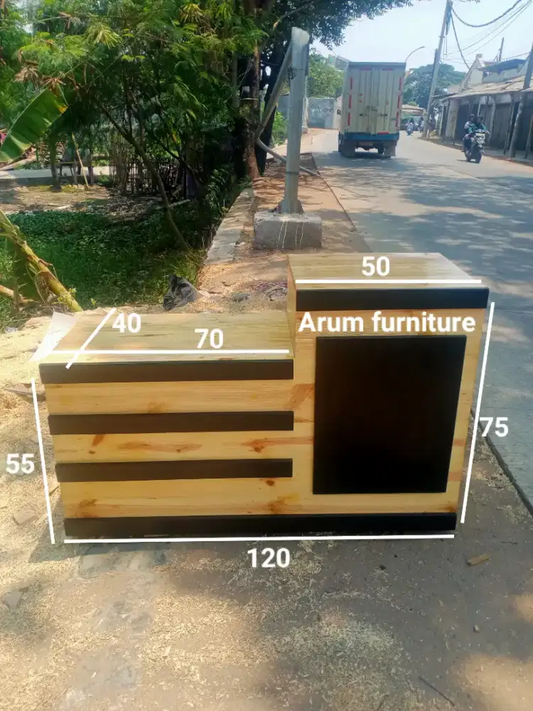 Meja kasir full kayu jati Belanda 120