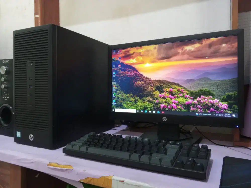 Pc gaming editing HP / intel core i3 gen6 + ram 8gb ddr4 + monitor 19