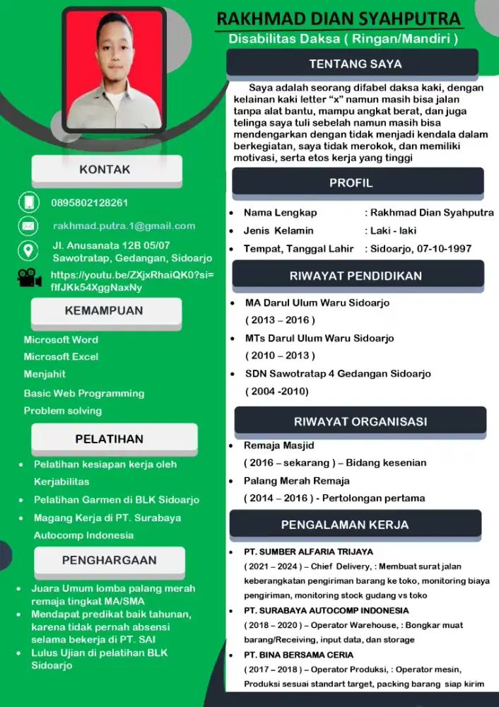 Cari Kerja Difabel/Disabilitas