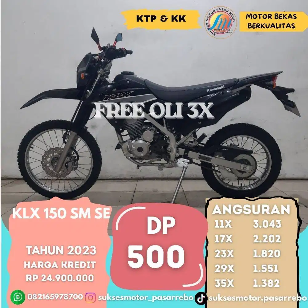 KAWASAKI KLX 150 TAHUN 2023 BISA CASH KREDIT ATAU TUKAR TAMBAH