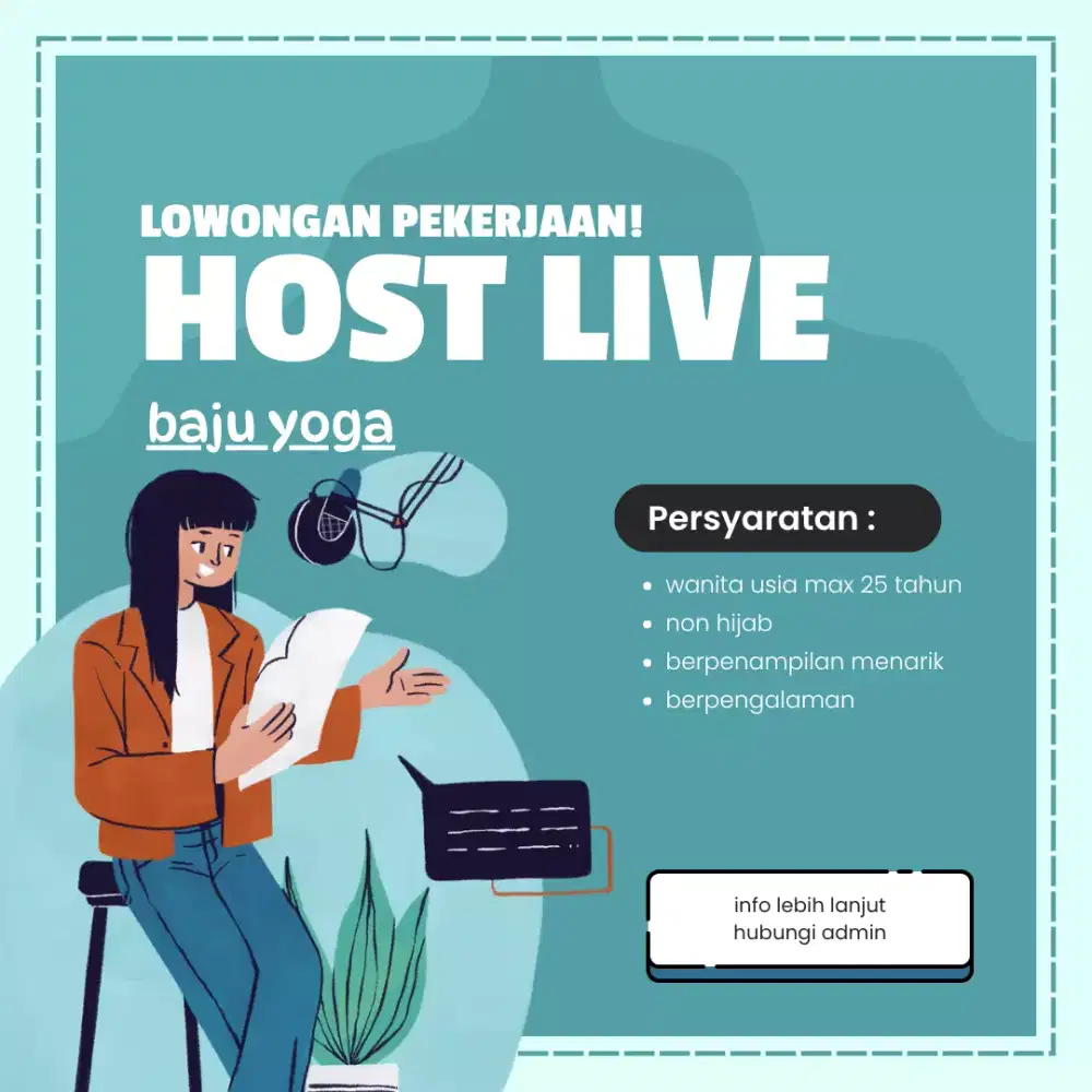 lowongan kerja host live baju yoga