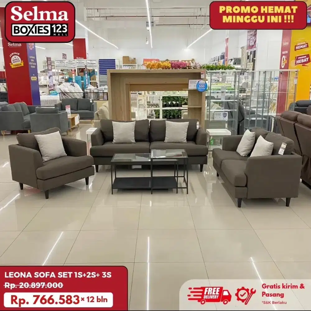 SOFA SET LEONA DARK BROWN