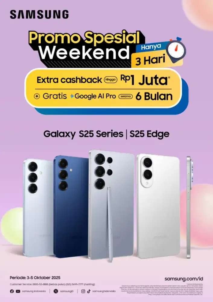 Promo Samsung galaxy S25 series & S25 EDGE extra cashback 1 juta