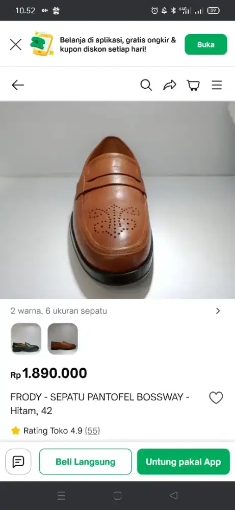 Sepatu kulit bossway asli