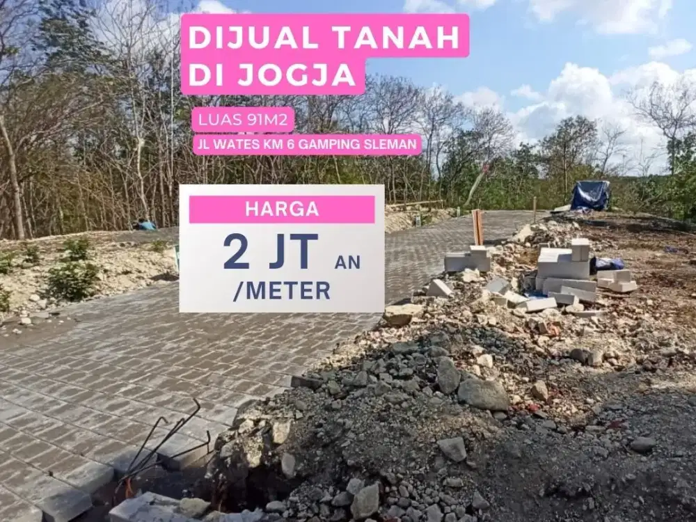 Tanah Murah Sleman Gamping 2 Menit ke SD Cocok untuk Bangun Rumah