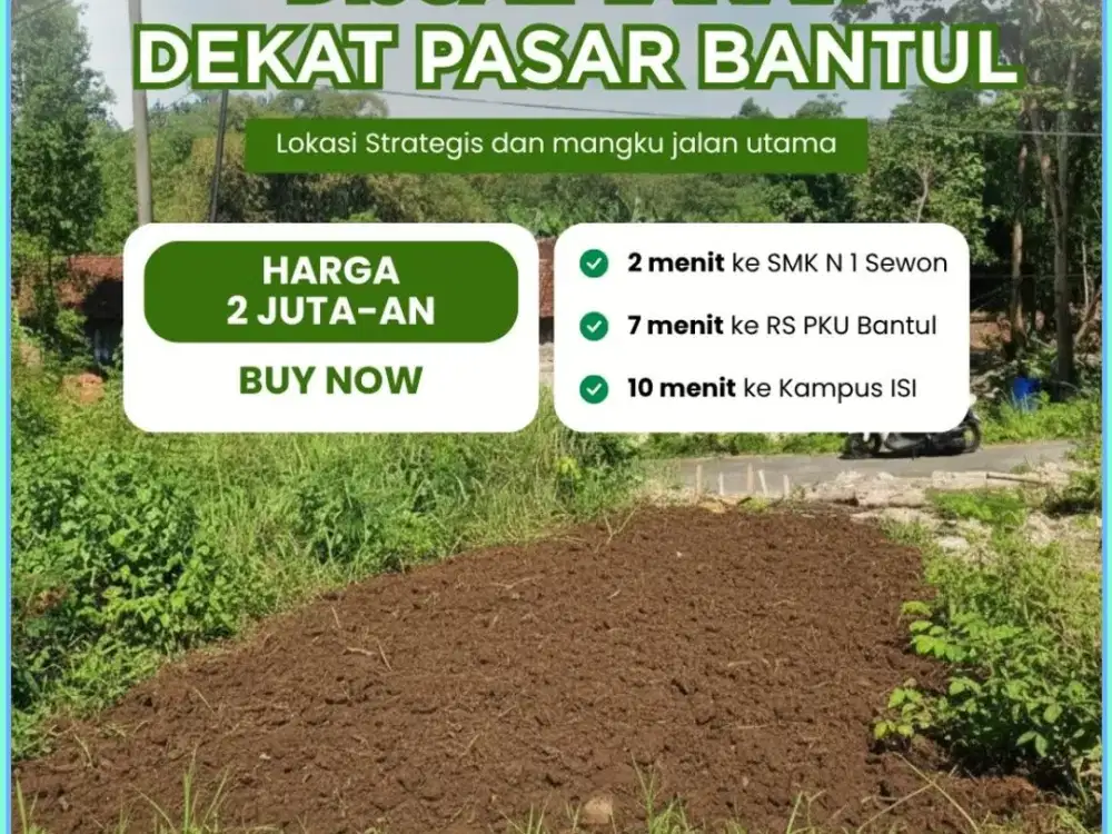 Tanah Dijual Bantul Sewon Akses Aspal Dekat Kampus