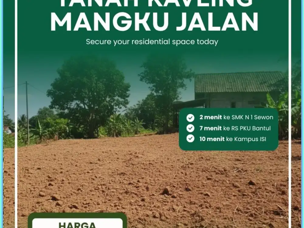 Tanah Murah Bantul Strategis Sewon Dekat RS PKU Bantul