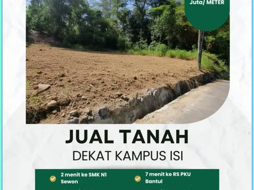 Tanah Dijual Bantul Sewon Murah SHM Pekarangan