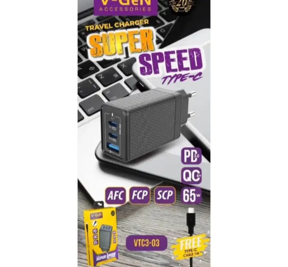 Vgen travel charger type-c super speed