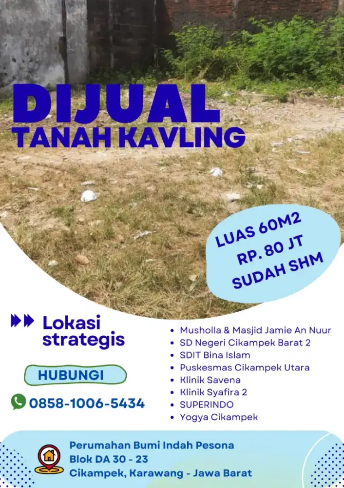 Dijual tanah kavling di cikampek