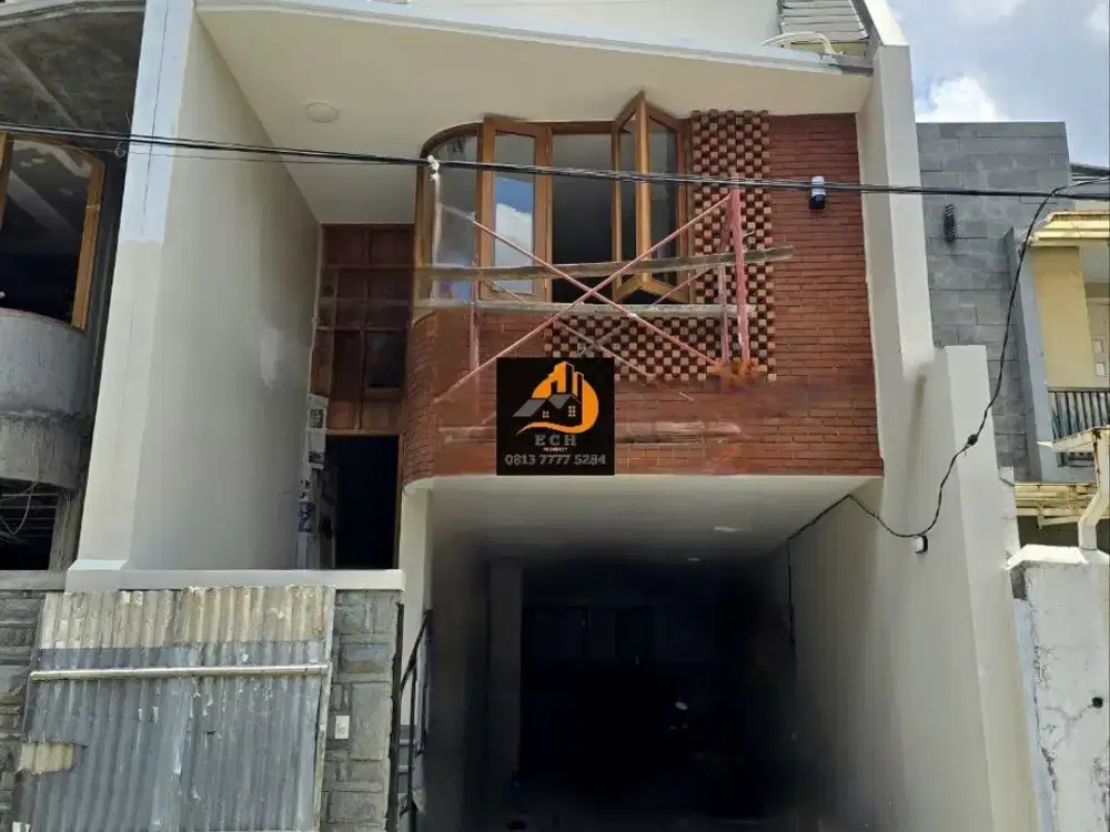 Th25.Rumah baru 3 Lt Akses 2 Mobil Design Modern Natural Tropis Di Cipinang - Rawamangun  Jaktim