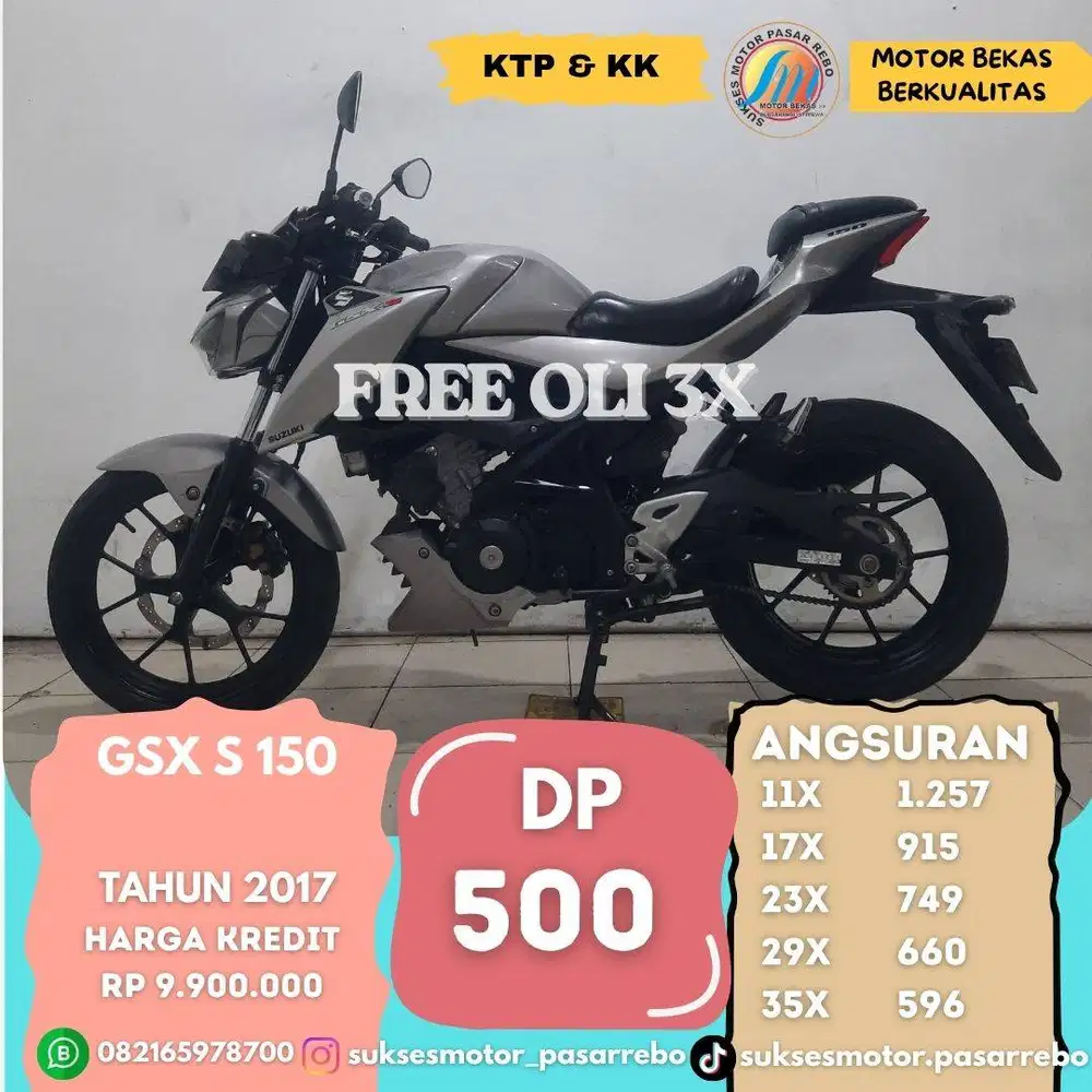SUZUKI GSX S TAHUN 2017 BERGARANSI, SIAP PAKAI, GRATIS OLI