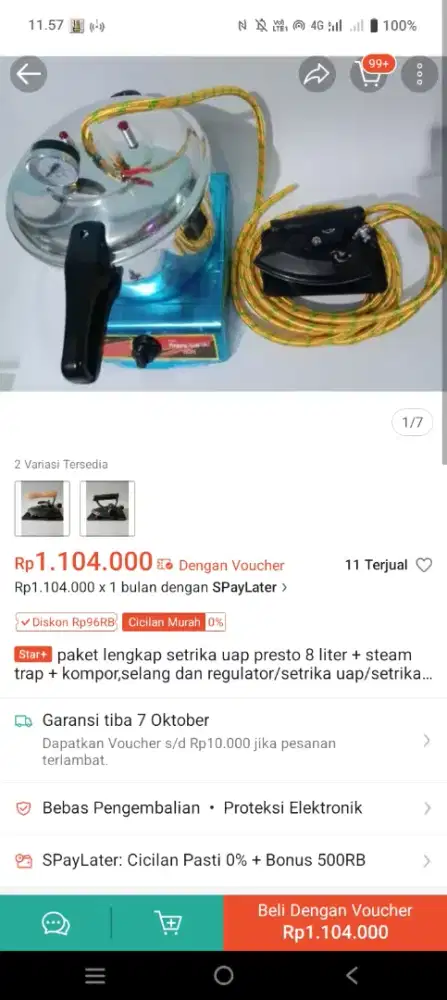 Setrika uap baru