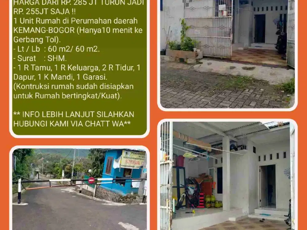 Rumah jual murah butuh uang di perumahan dilalui angkot dekat tol di Pabuaran-Kemang-Bogor. 07