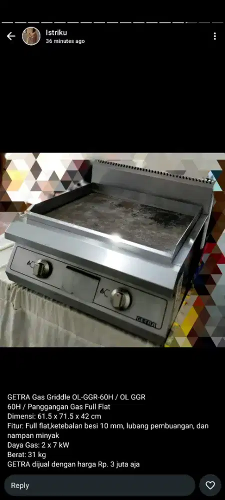 Perlengkapan bekas usaha F&B