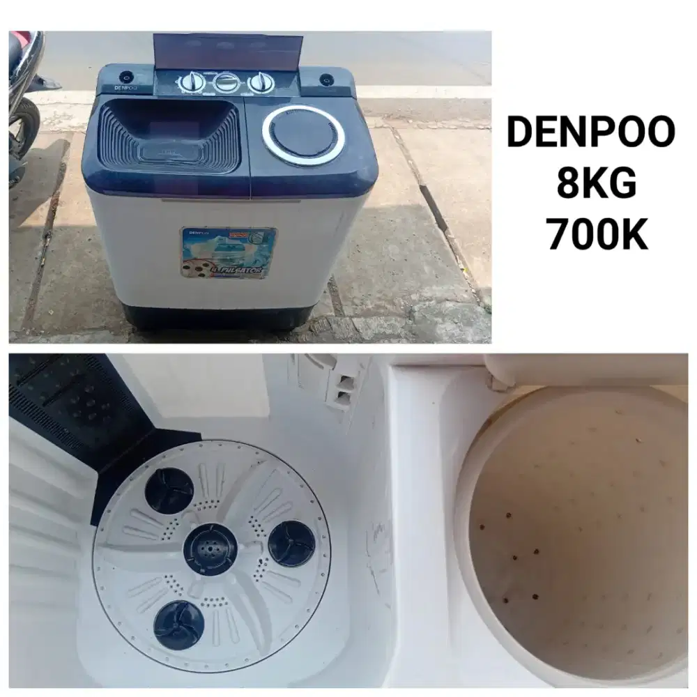 mesin cuci denpoo 8kg bekas bergaransi