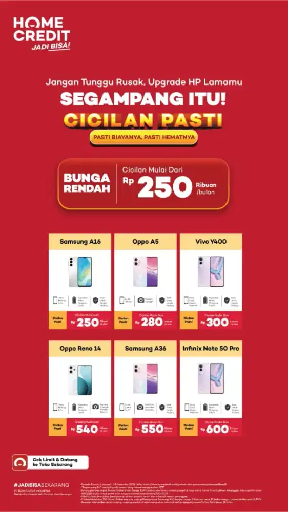 Cicilan bunga 0% oppo terbaru