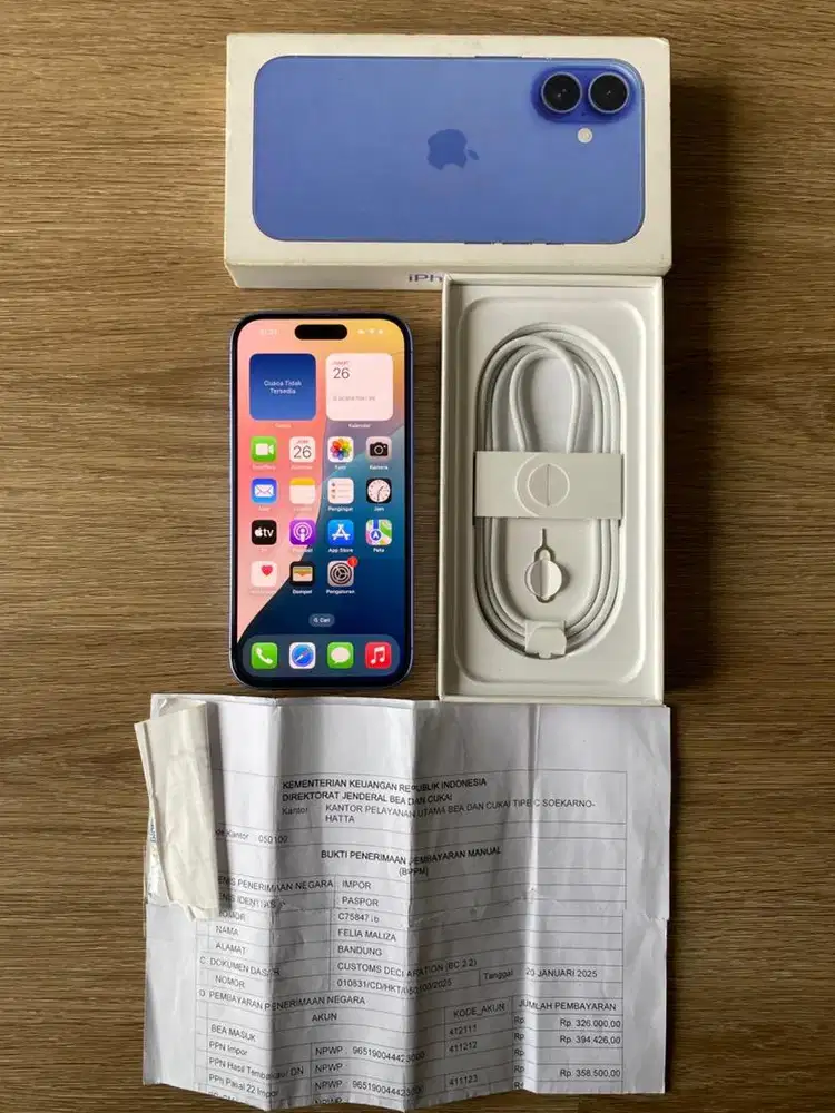 Iphone 16 128gb bea cukai