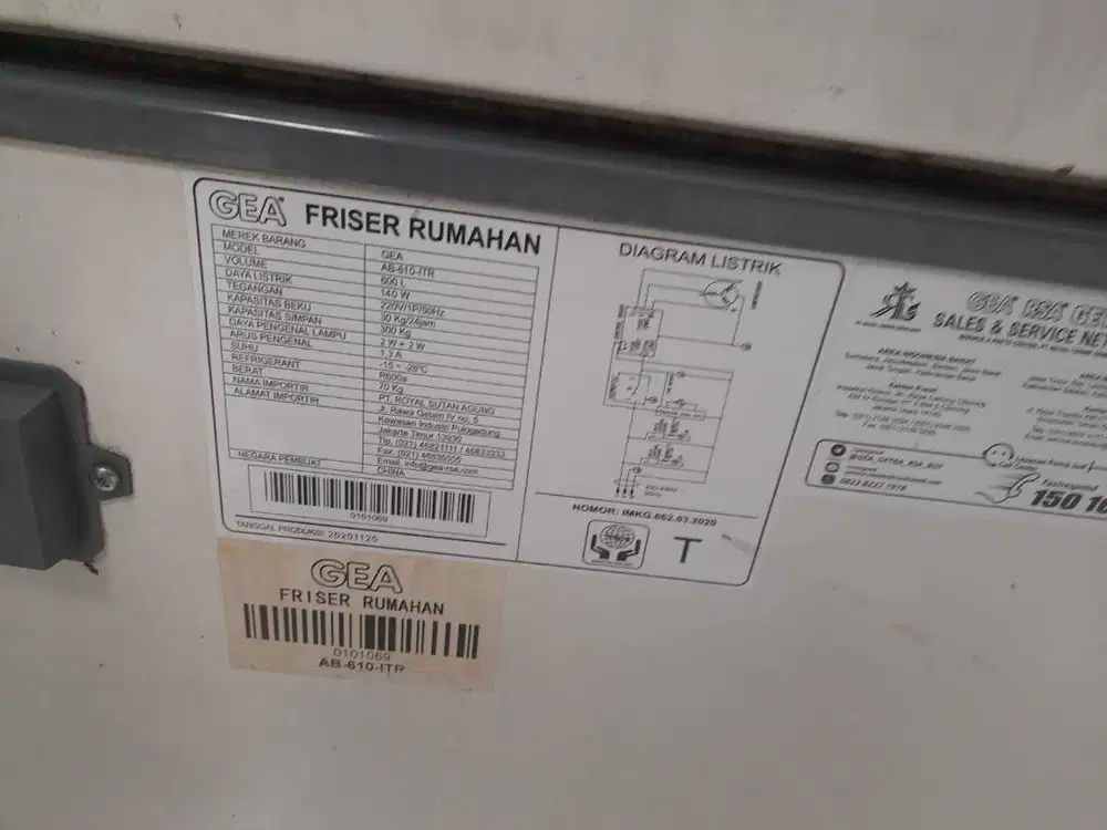 Freezer GEA 600 Liter 140watt