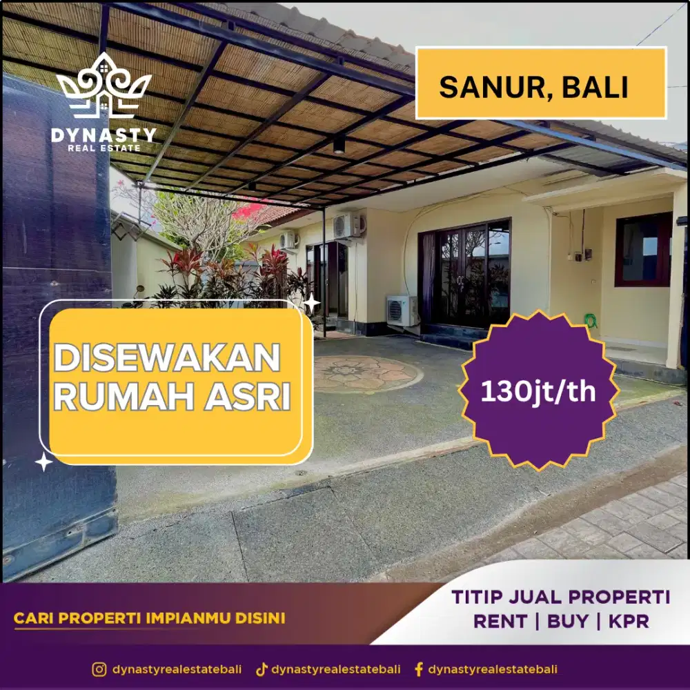 Di sewakan Rumah di area sanur