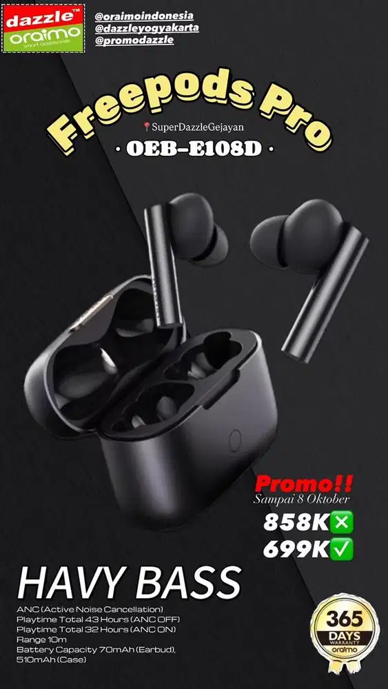 Bluetooth TWS ANC Oraimo OEB-E108D