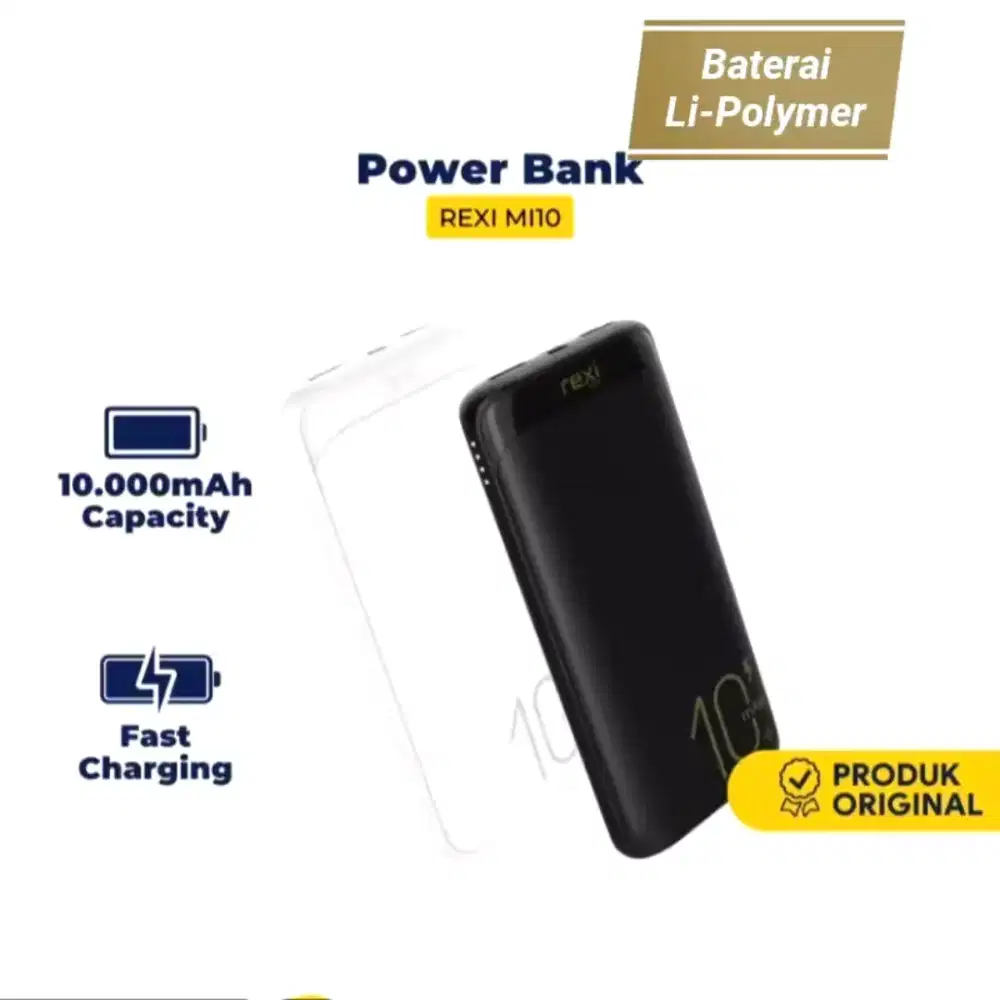Rexi Mi10s Powerbank 10.000 mAh Dual Input Output Type-C & Micro USB