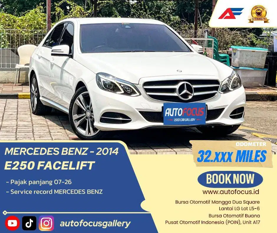 Mercedes Benz Mercy E250 E 250 AT Facelift Putih nik 2014 Low Miles