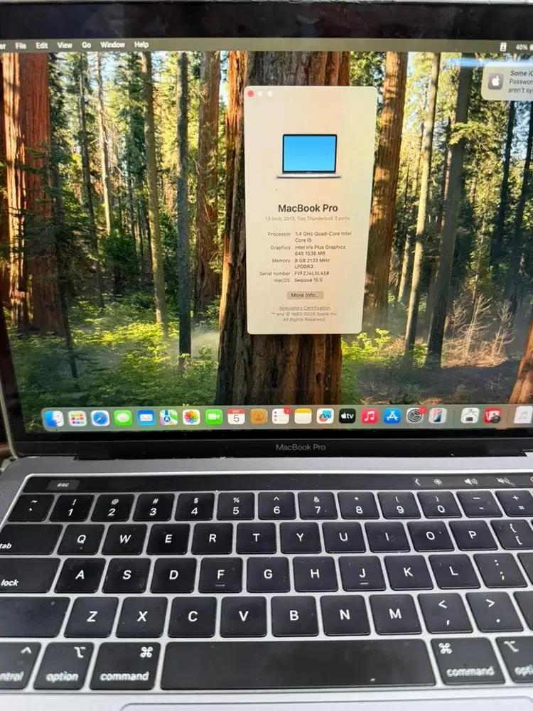 Mackbook pro 2019 touchbar 13 inch