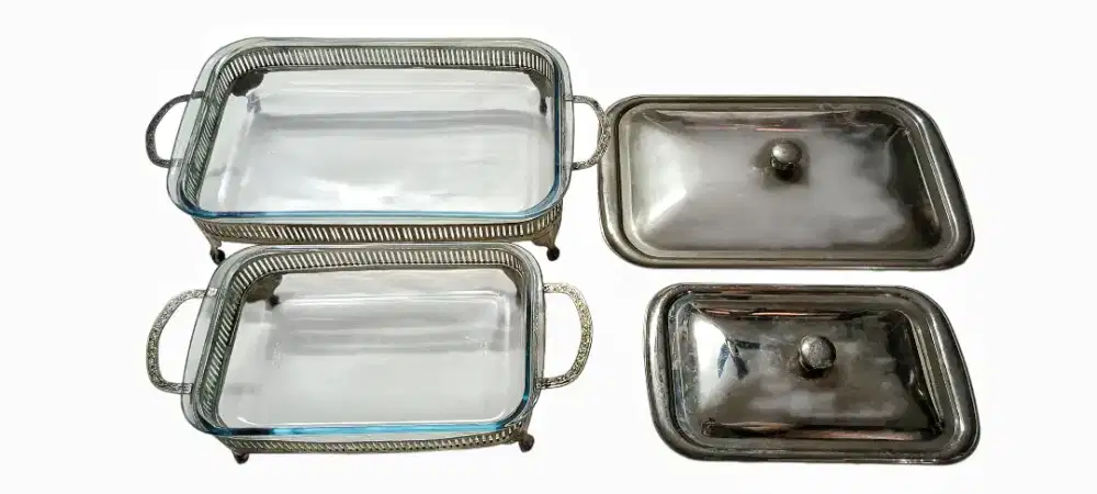 2 silverware wadah Perak & Pyrex Saji Made in Brazil