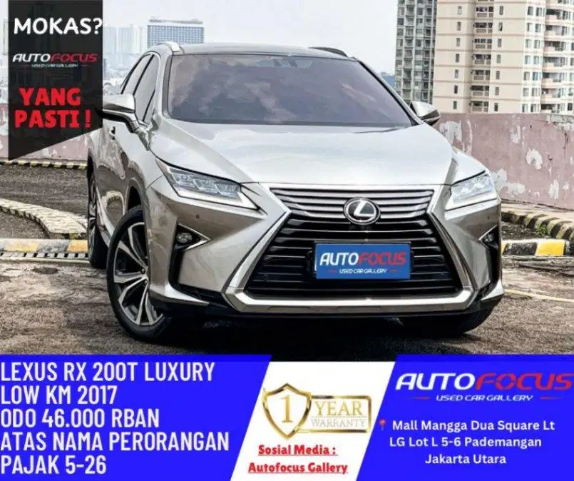 Tdp50JT Lexus Rx200T Rx 200 T Luxury AT 2017 Low Km