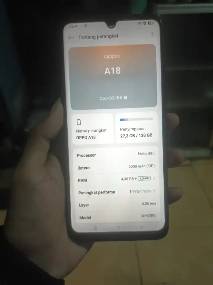 Oppo a18 4+4/128 hp casan tipe c